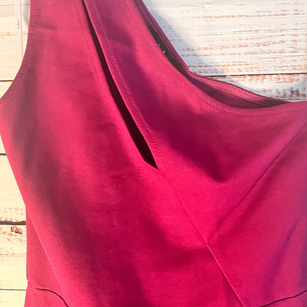 Lulus Down to Party Magenta One Shoulder Cutout Bodycon Mini Dress - Picture 7 of 10